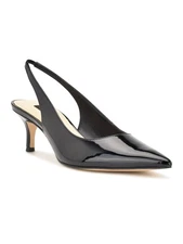 NINE WEST Womens Black Goring Padded Nataly Pointed Toe Kitten Heel Slip On