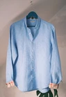 Burberry Brit Luxury Men's Blue Linen Nova Check Shirt Size L Made in Thailand