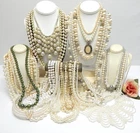 LARGE VINTAGE TO NOW FAUX PEARL BEAD NECKLACE LOT, FASHION/COSTUME JEWELRY LOT