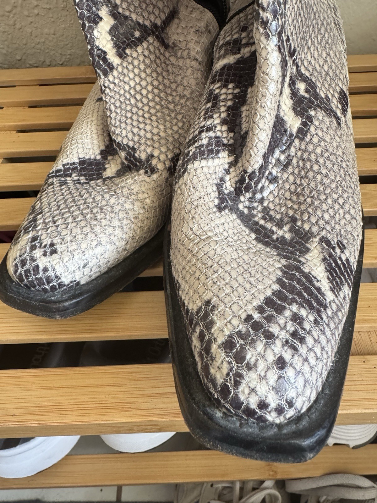 Authentic Python Snakeskin Leather Boots – Size 8… - image 2