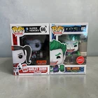 Funko Pop! Vinyl Harley Quinn #66 Hot Topic & Joker #492 GameStop Set