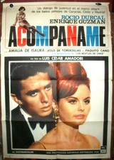 Póster de la película Rocio Durcal Enrique Guzmán orig1SH 1966 ¡ACOMPAÑAME! ESPAÑA