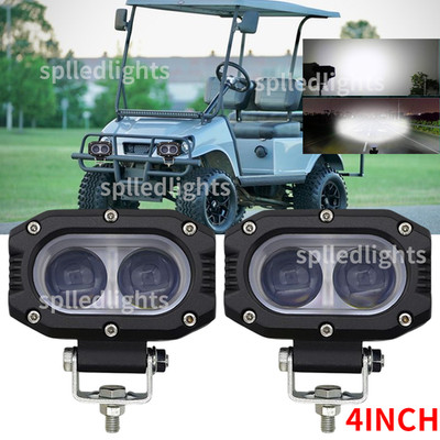 2x 4'' Led Light Bar Upper Bumper Lamps Fit Club Car Golf Cart Polaris Can-am ATV