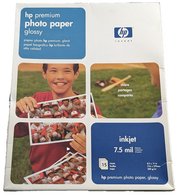 HP Premium Photo Paper Glossy 8.5x11 Inkjet 15 Sheets 7.5 Mil C6039A NEW SEALED