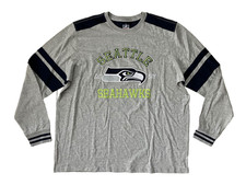 SEATTLE SEAHAWKS Gray Warm LONG SLEEVE NFL FOOTBALL SHIRT Fan Gym Gear Men's XXL