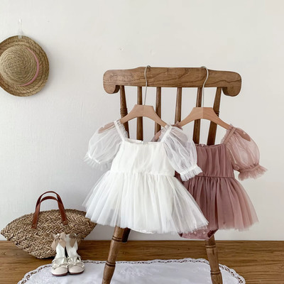 Kleid Zeremonie Baby Mädchen Tüll Puffärmel Taufe Hochzeit Prinzessin