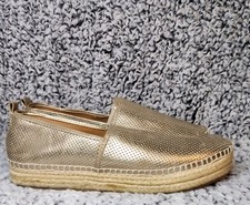 Steve Madden Peppa Gold Platinum Espadrille Flats Women's Size 9