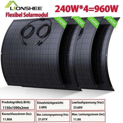 LIONSHEE 960W FLEXIBEL SOLARMODUL SOLARPANEL FÜR BALKONKRAFTWERK WOHNMOBIL MODUL