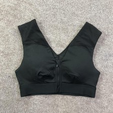 Tommie Copper Sports Bra Womens Small Black Compression Front Zip Copper Znergy