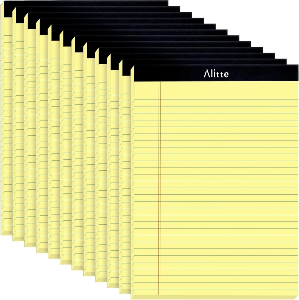 Wide Ruled Yellow Notepads 12 Pack - 8.5x11 Inches, Ideal for School & Office - Image 3 of 4