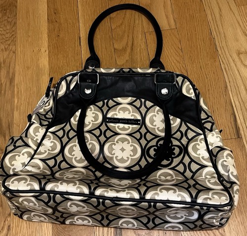 Petunia Pickle Bottom Black Tan Baby Diaper Bag Backpack Laptop Case Travel Bag