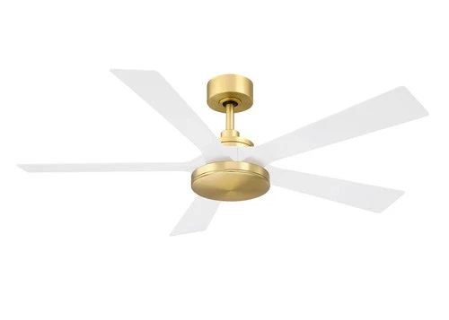 52" Fanimation TorchAire Brass and White Ceiling Fan with Remote - Picture 2 of 3