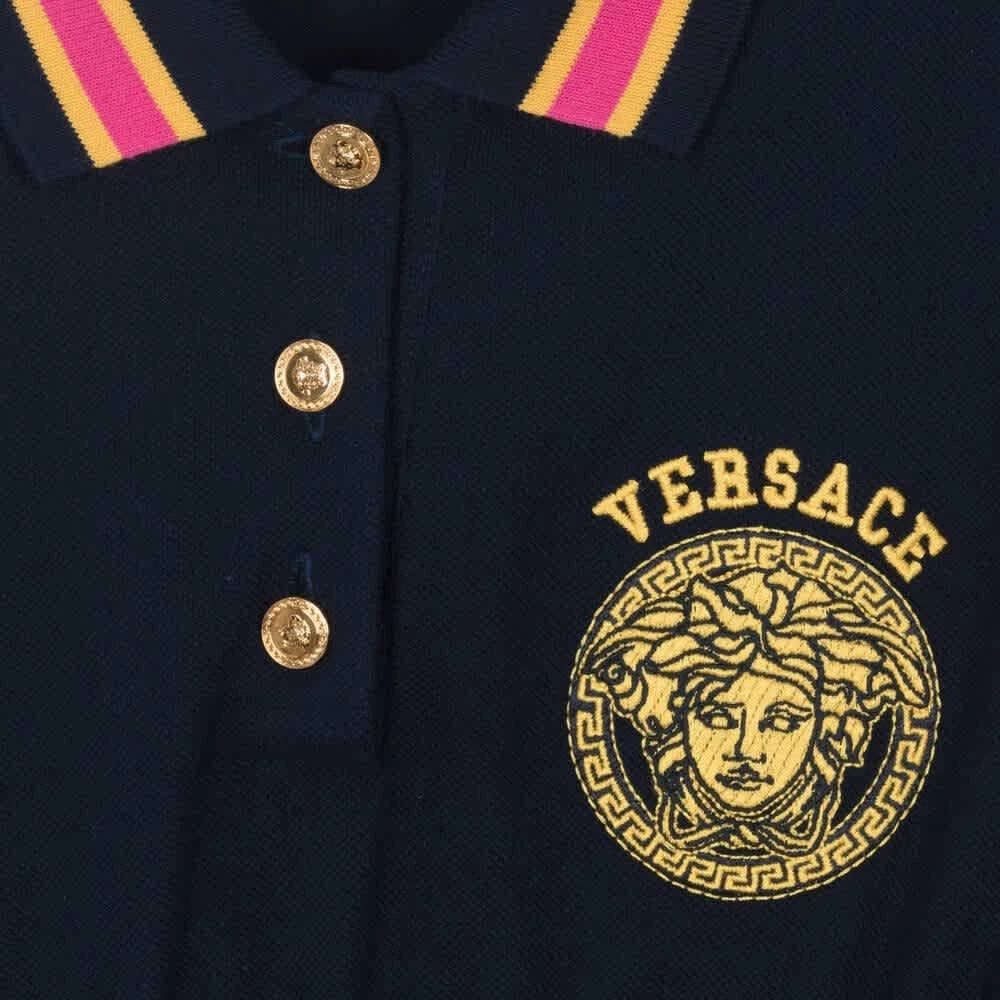Polo ricamata con logo Medusa bambina Versace