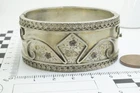 ANTIQUE VICTORIAN ENGLISH SILVER GOLD BANGLE / BRACELET c1880
