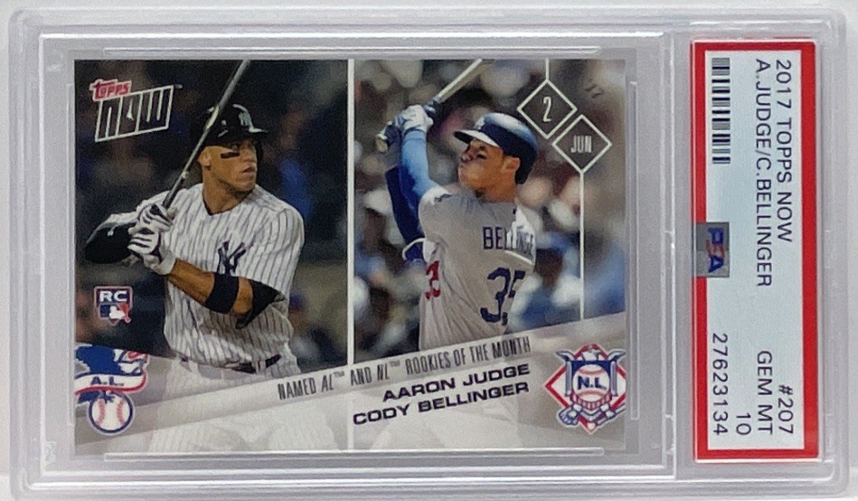 PSA 10 Aaron Judge Cody Bellinger 2017 Topps Now 207 Rookies of the Month ROY RC