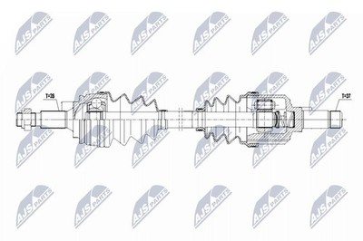 Original NTY drive shaft NPW-PE-119 for Citroën Opel Peugeot