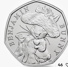 Beatrice Potter 2017 50p Coin the Tale of Benjamin Bunny Rare Collectible