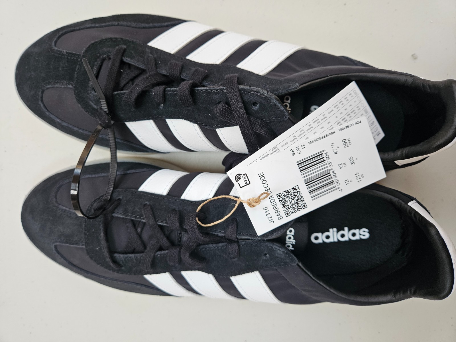 Adidas Barreda Decode Shoes JI2316 Black White UK 12 EU 47⅓ image 6