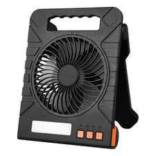 Uimoso 7" Solar Powered Fan Rechargeable 10000mAh LED Light Portable Cordless 4W