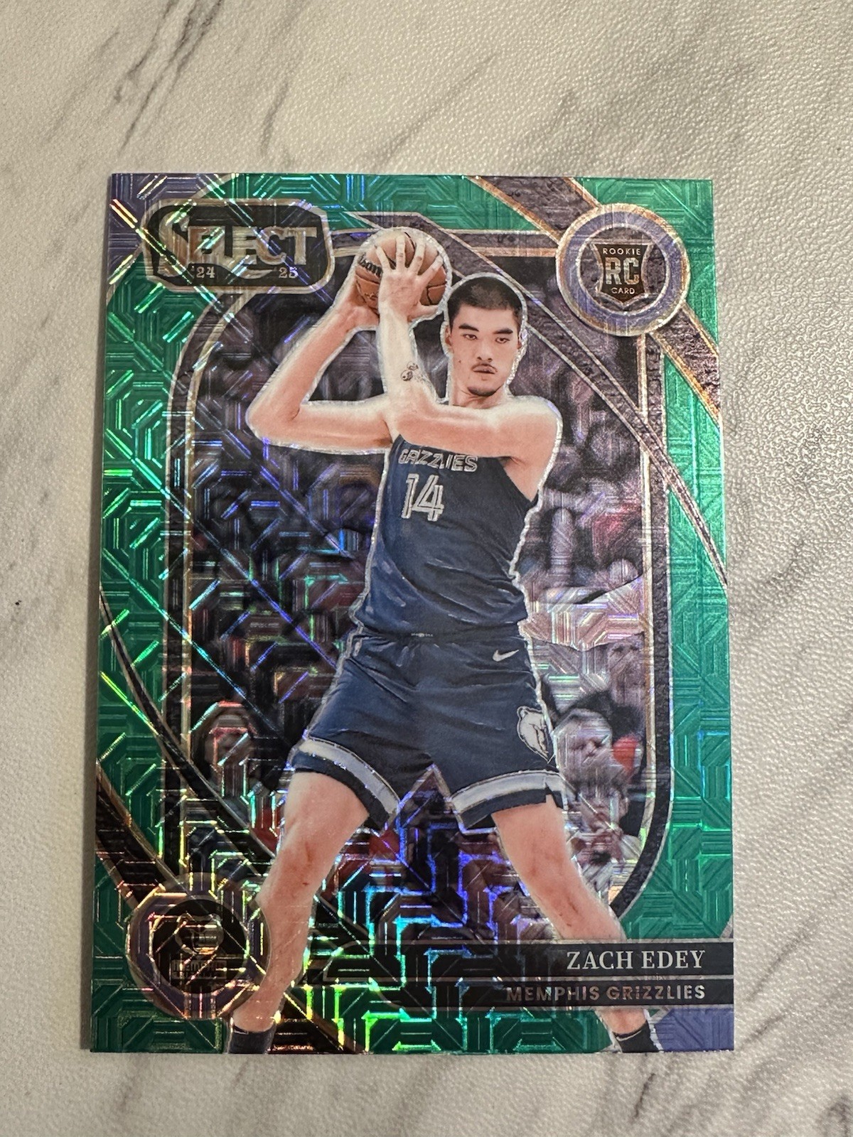 2024-25 Panini Select Basketball Zach Edey Green Mojo Rc Courtside #280
