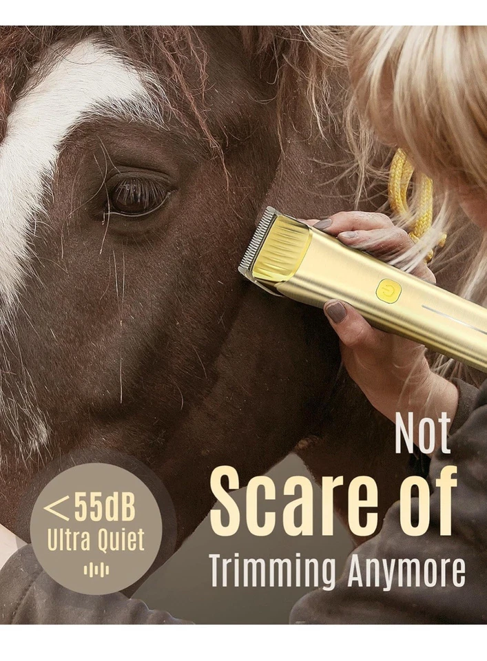 Oneisall Cortapelos Inalámbrico, Cortapelos de Acicalamiento de 2 Velocidades de Bajo Ruido, Caballo Foto 3 de 4