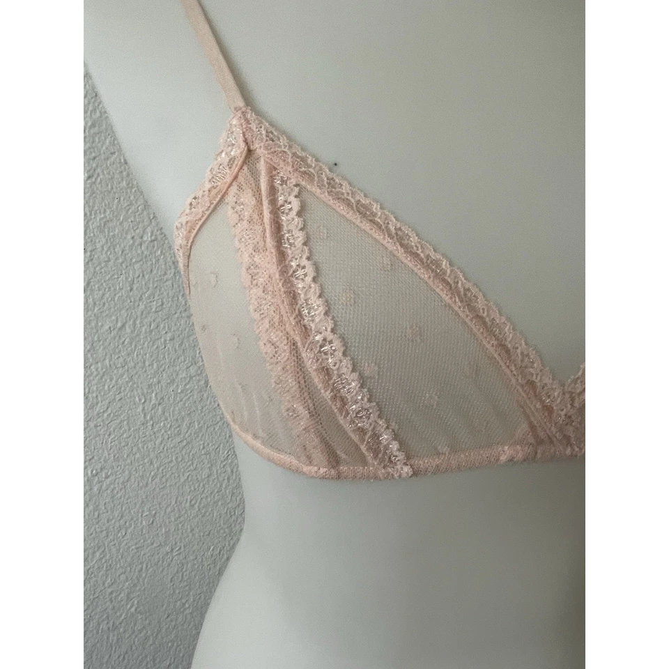 Only Hearts Bralette Women S Bra Coucou Lola Sheer Lingerie Intimates Pink NWT - Image 2 of 4