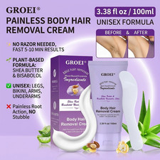Hair Removal Cream Painless Men Women Bikini Legs Underarm 3.38oz 100ml Smooth