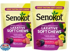 Senokot Laxative Soft Chews, Overnight Constipation Relief with Senna Extract