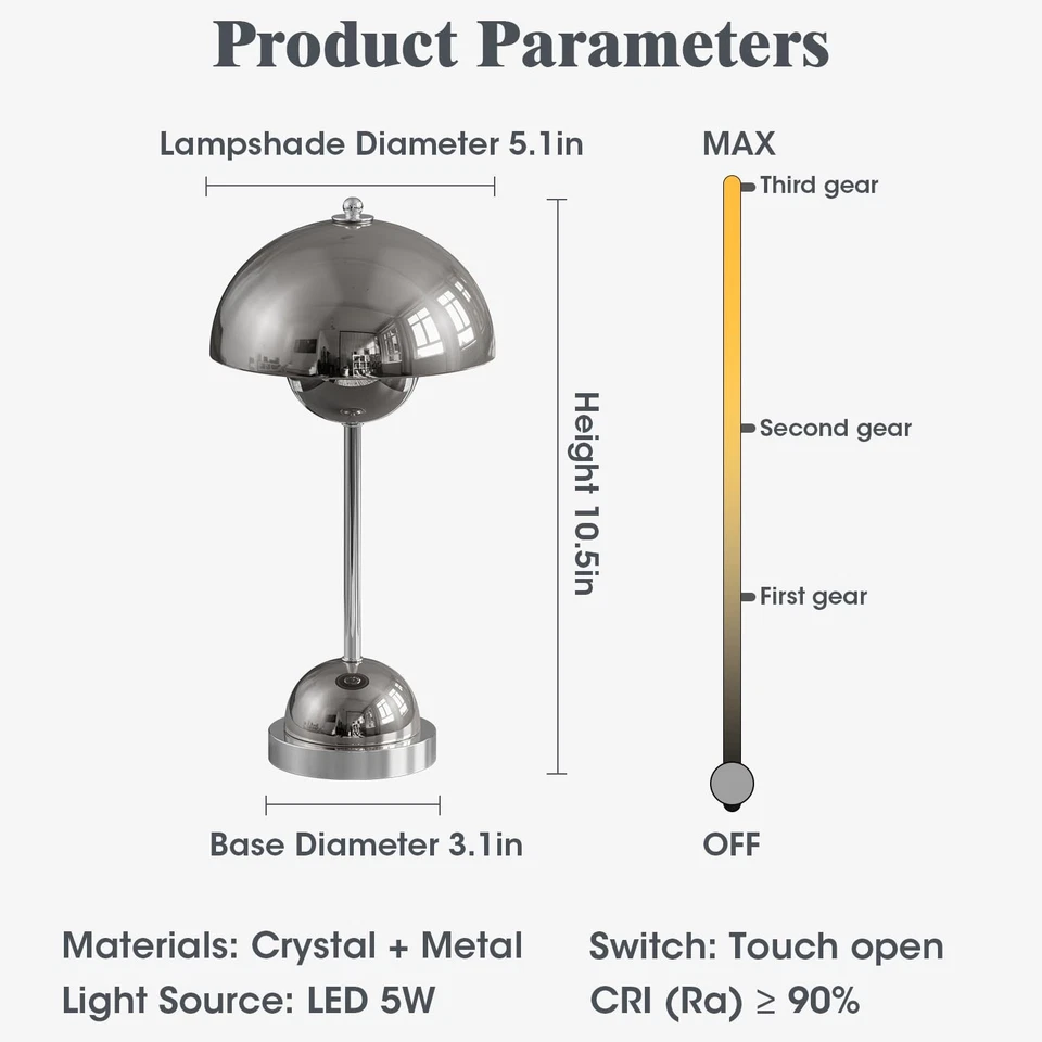 Lámpara de mesa Huga Collective cristal maceta cristal transparente | Cordones portátiles... Foto 4 de 4