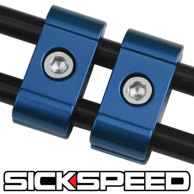 2 BLUE ENGINE SPARK PLUG WIRE SEPARATOR DIVIDER CLAMP FOR