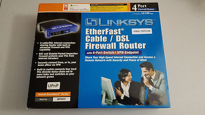 Linksys BEFSX41 EtherFast Cable/DSL Firewall Router with 4-Port Switch ...