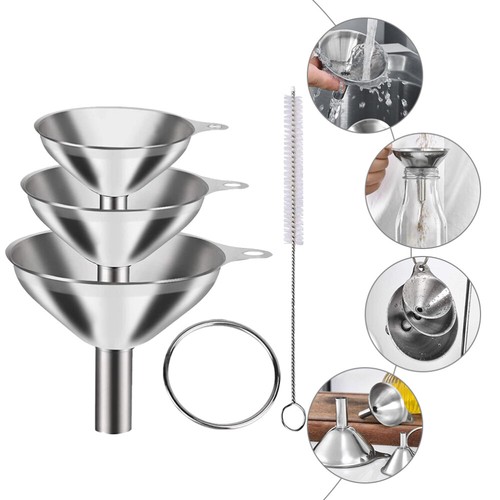 5 Stück / Set Küche Mini Trichter Edelstahl Flaschentrichter Einfülltrichter SML