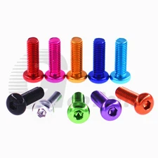 M2.5 Aluminum Button Head Socket Cap Screws Allen Bolts Hex Drive Anodize Colors