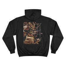 Golden Samurai Armor Champion Eco Hoodie - Luxury Japanese Warrior Calligraphy A