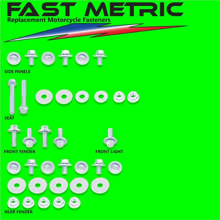 1983-1985 Kawasaki KDX 200 Plastics & Body Bolt Kits-EVERY