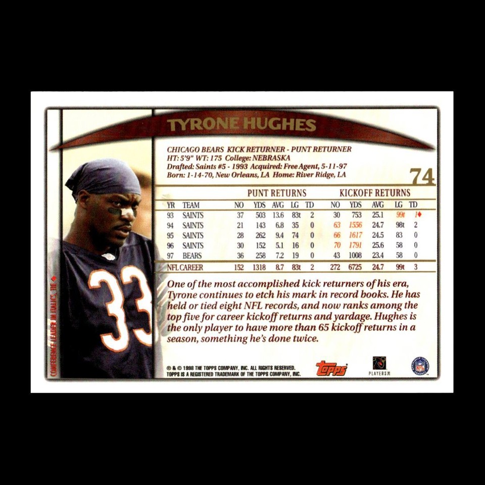 tyrone-hughes-1998-topps-chicago-bears-74-r323g-54-ebay