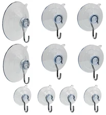 Suction Cup Hooks Combo Pack, 10 Pack, Powerful Window Hanging Suction Cups 