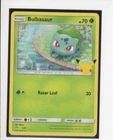 BULBASAUR MCDONALDS 25TH ANNIVERSARY SET NON HOLO-FOIL POKEMON 1/25 NM/M