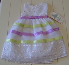 Rare Editions White Lilac Green Birthday Wedding Party Dress Sz 2T