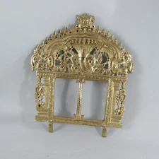 Cast Brass Yali Elephant Prabhavali Wall Hanging Temple Frame