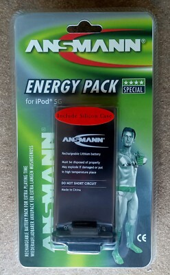 Akku für iPod 5G Energy Pack Ansmann + Silikonhülle iPod 5G