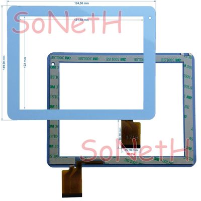 VETRO+TOUCH SCREEN per TABLET MAJESTIC TAB 647 IPS BIADESIVO NERO RICAMBIO NUOVO