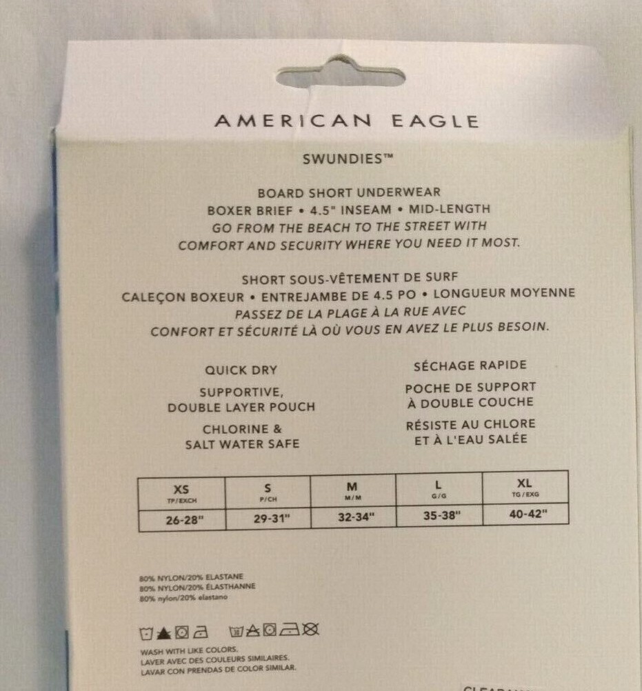 AE American Eagle Swundies Board Short Underwear 4.5" Boxer Briefs NEW