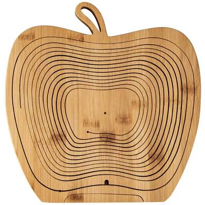 Obstschale Obstkorb Frchtekorb Dekoschale Kche Faltbar Klappbar Bambus  Holz | eBay.de