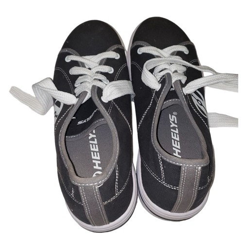 Heelys Mens Size 8 Sneakers Black White Canvas Roller Skate Wheels Low Top NWOT - Picture 4 of 14