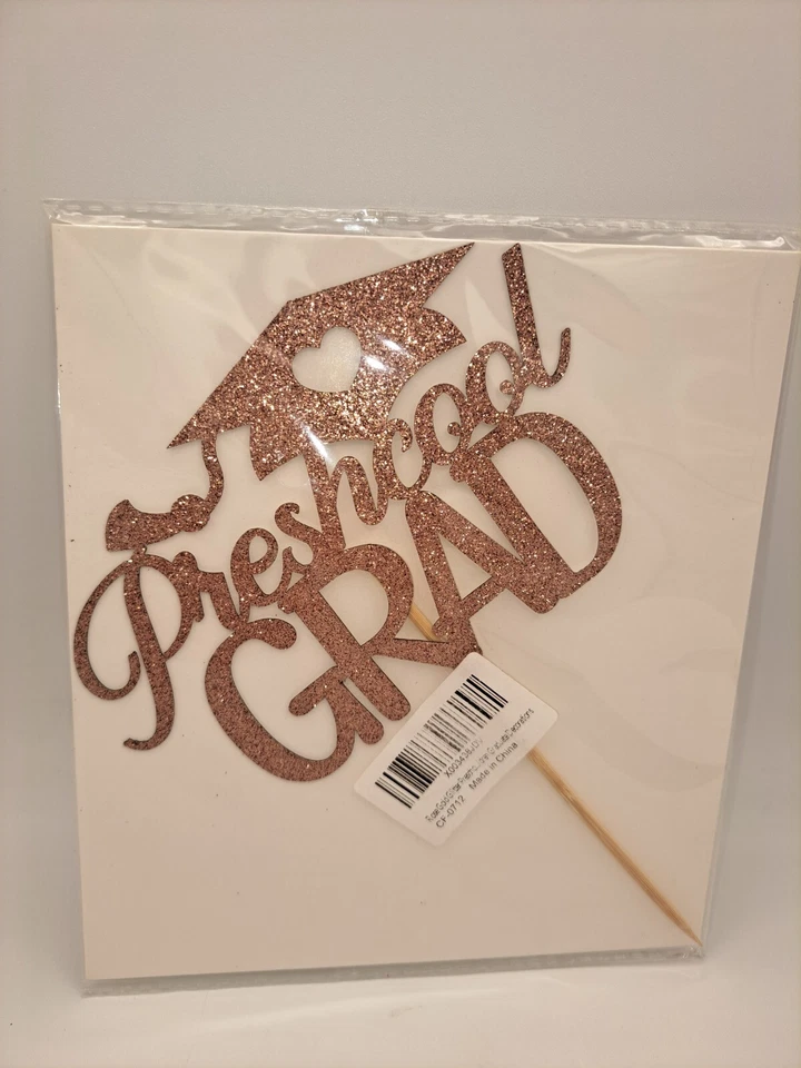 Topper para pasteles/cupcakes "grado preescolar". Foto fiesta utilería Brillo rosa.  Foto 3 de 4