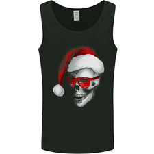 Santa Skull Wearing Shades Funny Christmas Mens Vest Tank Top