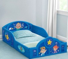 Cocomelon Sleep and Play Toddler Bed with Built-In Guardrails by