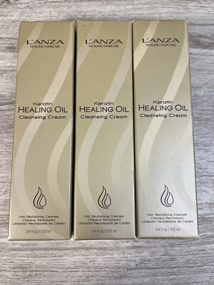 Lanza Keratin Healing Oil Cleansing Cream 3.4 oz Lot Of Three Revitalization