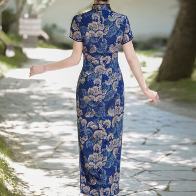 Chinese Traditional Silk Cheongsam Women Summer Long Qipao Dress Evening  Gowns | eBay